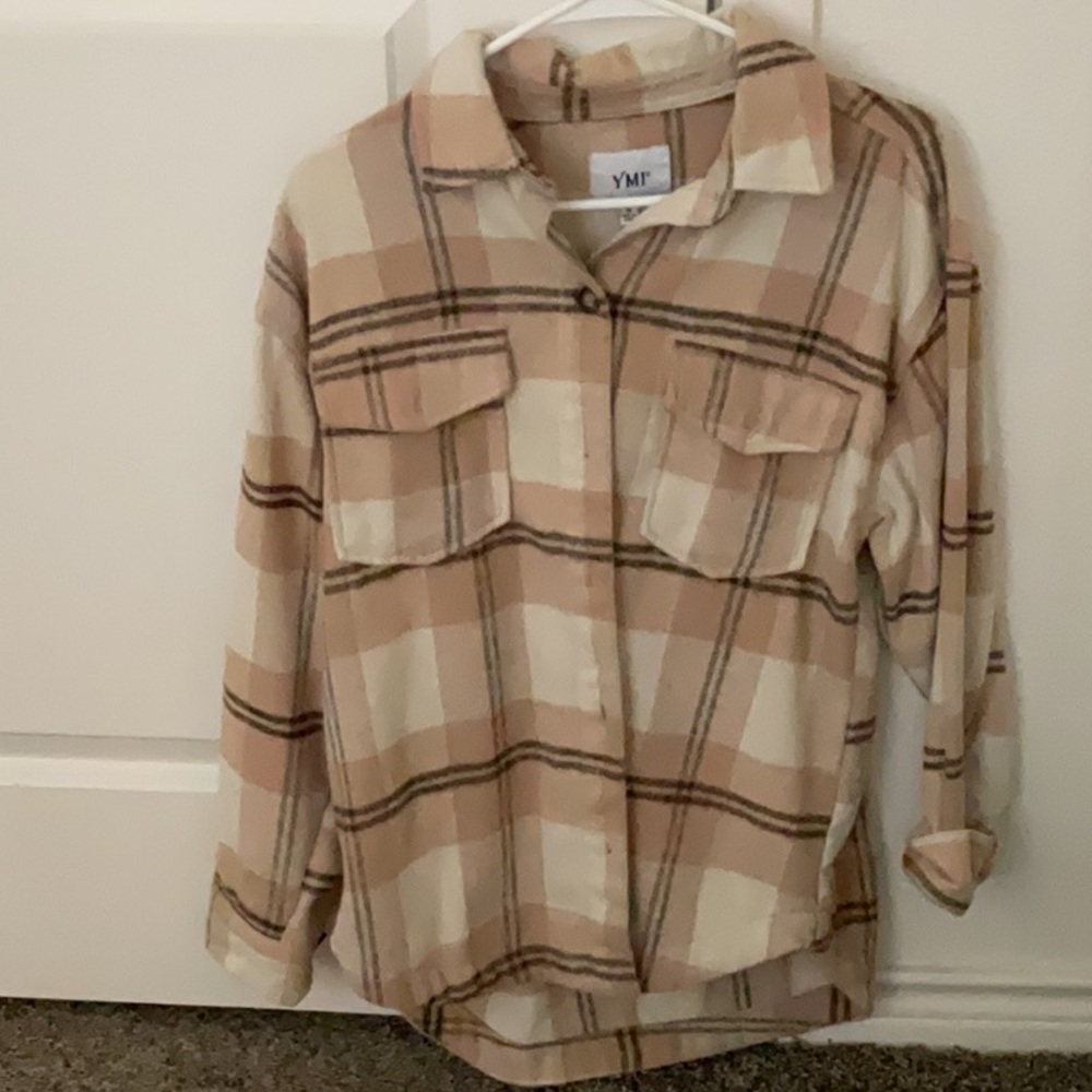 YMI Plaid Button-Up Shirt